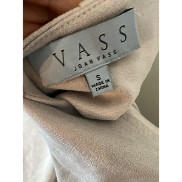 JOAN VASS Light Grey Sleeveless Long Cardigan - Women's Size Small - Picture 4 of 6